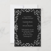 Zilver en Black Swirl Gothic Wedding Kaart (Voorkant)