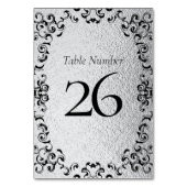 Zilver en Black Swirl Gothic Wedding Kaart (Voorkant)