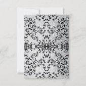 Zilver en Black Swirl Gothic Wedding Kaart (Achterkant)