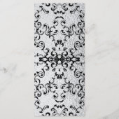Zilver en Black Swirl Gothic Wedding Menu (Achterkant)