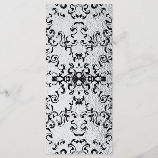 Zilver en Black Swirl Gothic Wedding Menu (Achterkant)