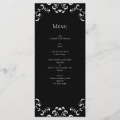 Zilver en Black Swirl Gothic Wedding Menu (Voorkant)