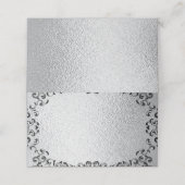 Zilver en Black Swirl Gothic Wedding Plaatskaartje (Buitenkant ongevouwen)