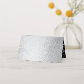 Zilver en Black Swirl Gothic Wedding Plaatskaartje (Achterkant)