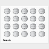 Zilver en Black Swirl Gothic Wedding Ronde Sticker (Vel)