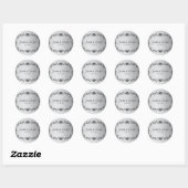 Zilver en Black Swirl Gothic Wedding Ronde Sticker (Vel)
