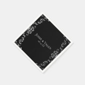 Zilver en Black Swirl Gothic Wedding Servet (Hoek)