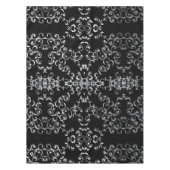 Zilver en Black Swirl Gothic Wedding Tafelkleed (Voorkant)
