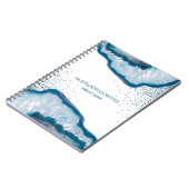 Zilver en blauw agaat notitieboek (Linkerzijde)