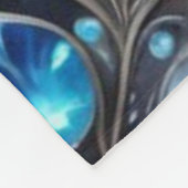 Zilver en Blauw Bloemen Fleece Deken (Hoek)