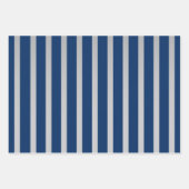 Zilver en Blauw Diagonaal Streepjespatroon Inpakpapier Vel (Voorkant 2)