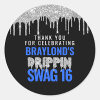 Zilver en Blauw Drippin Swag 16 Verjaardag