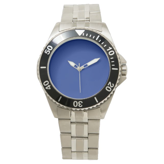 Zilver en blauw horloge (Voorkant)