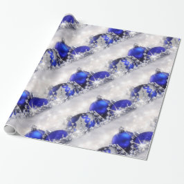 Zilver- en blauw kerstpapier cadeaupapier