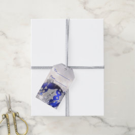 Zilver en blauw Merry Christmas Gift Label Cadeaulabel