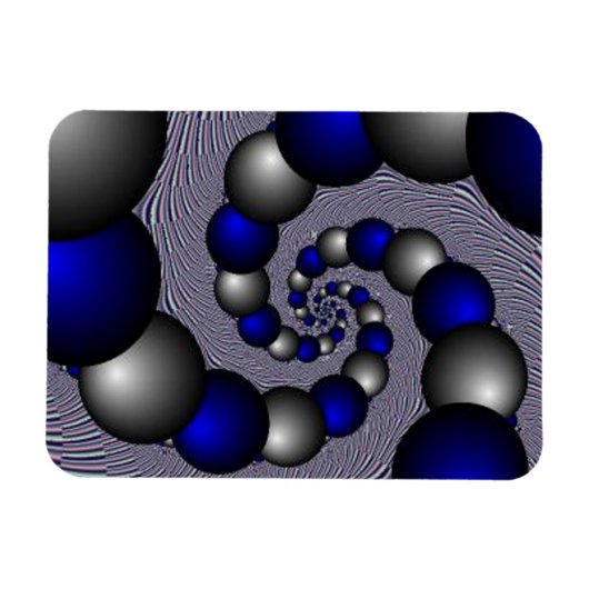 Zilver en blauw parels tot oneindig magneet (Horizontaal)