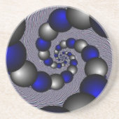 Zilver en blauw parels tot oneindig zandsteen onderzetter (Voorkant)