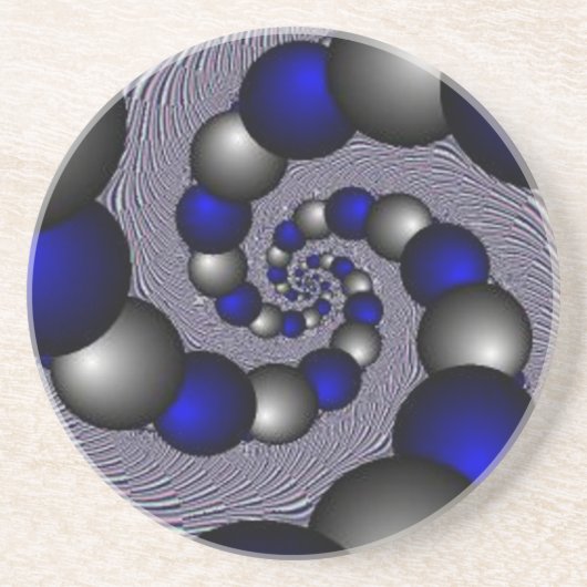 Zilver en blauw parels tot oneindig zandsteen onderzetter (Voorkant)