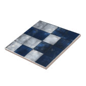 Zilver en blauw patroon tegeltje (Zijkant)