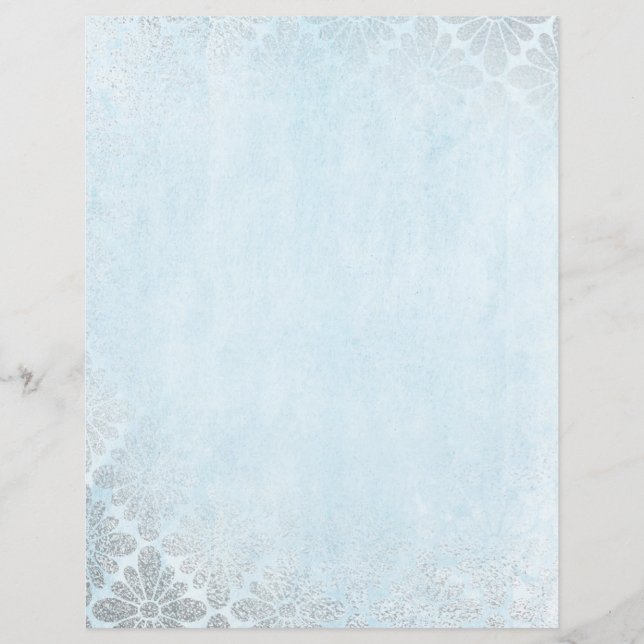 Zilver- en blauw  patroonpapier (Voorkant)
