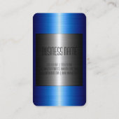 Zilver en blauw Roestvrij staal Metaal Visitekaartje (Achterkant)