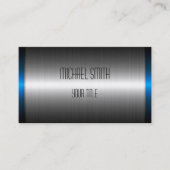 Zilver en blauw Roestvrij staal Metaal Visitekaartje (Voorkant)