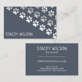 Zilver en blauw visitekaartje (Voorkant / Achterkant)