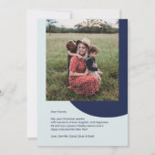 Zilver en blauw | Vroegere en heldere kerstbegroet Kaart (Achterkant)