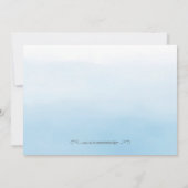 Zilver en blauw Waterverf Save The Date Kaart (Achterkant)