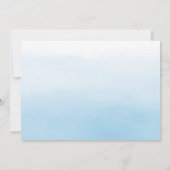 Zilver en blauw Waterverf Verander de datum Kaart (Achterkant)