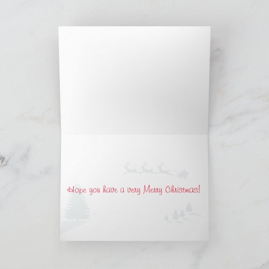 Zilver en blauwe kerstboom met bal feestdagen kaart (Binnen)