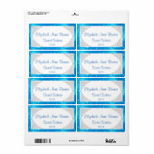 Zilver en blauwe waterlabels voor Sweet Sixteen Etiket (Full Sheet)