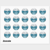 Zilver en Blauwgroen Damask Sweet Sixteen Sticker (Vel)