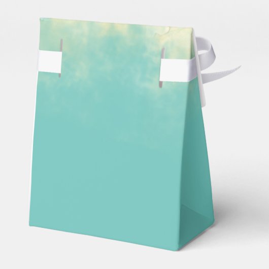 Zilver en Blauwgroen Monogram Aqua Blue Ocean Bedankdoosjes (Achterkant)