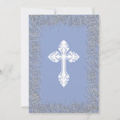 Zilver en Blue Boy Baptisme Kaart (Achterkant)