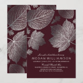 Zilver en Bourgogne verlaat Herfst Vrijgezellenfee Kaart (Voorkant / Achterkant)