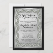 Zilver en diamant 25e bruiloft Jubileum Partij Kaart (Voorkant)