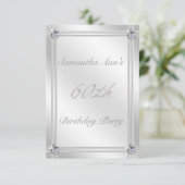 Zilver- en diamanteffect 60e verjaardag kaart (Staand voorkant)