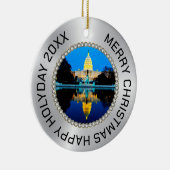 Zilver en diamanten Foto Lijst US Capital Keramisch Ornament (Rechts)