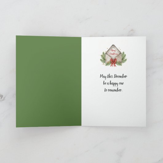 Zilver en glas kerstversiering kaart (Binnen)