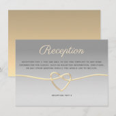 Zilver en Gold Wedding Reception Kaart (Voorkant / Achterkant)