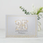 Zilver en Goud 25ste Jubileum Kaart (Staand voorkant)