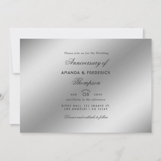 Zilver en Goud 25ste Jubileum Kaart (Achterkant)