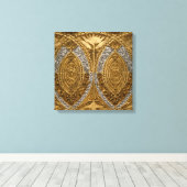 Zilver en goud art deco patroon canvas afdruk (Insitu (Houten vloer))