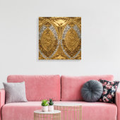 Zilver en goud art deco patroon canvas afdruk (Insitu (Woonkamer))