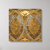 Zilver en goud art deco patroon canvas afdruk (Voorkant)