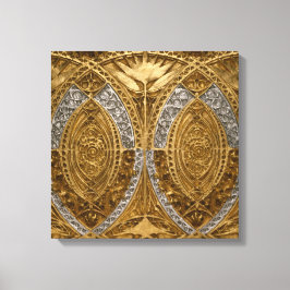 Zilver en goud art deco patroon canvas afdruk