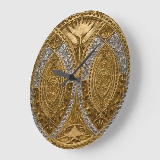 Zilver en goud art deco patroon grote klok (Hoek)