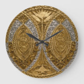 Zilver en goud art deco patroon grote klok (Voorkant)