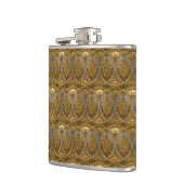 Zilver en goud Art Deco patroon Heupfles (Links)